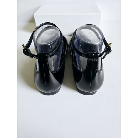 Massimo Dutti Patent Leather Black Ballet Flats Buckle Strappy Pointed Toe 39 8 - Picture 10 of 14